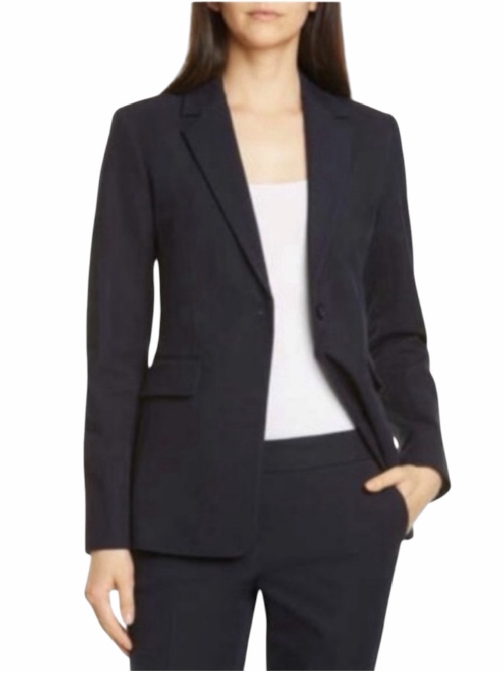 Nordstrom Signature NWT Blazer Blue Night 8 Minimalist Quiet Luxury Professional
